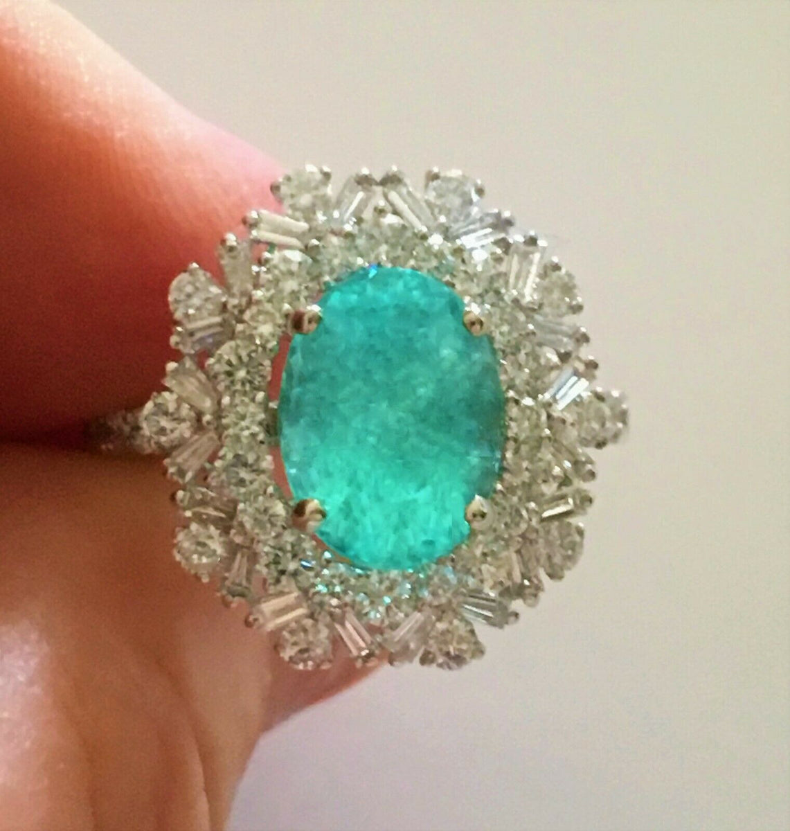 18k gold 3.58 ct. agl certified gia brazilian paraiba tourmaline